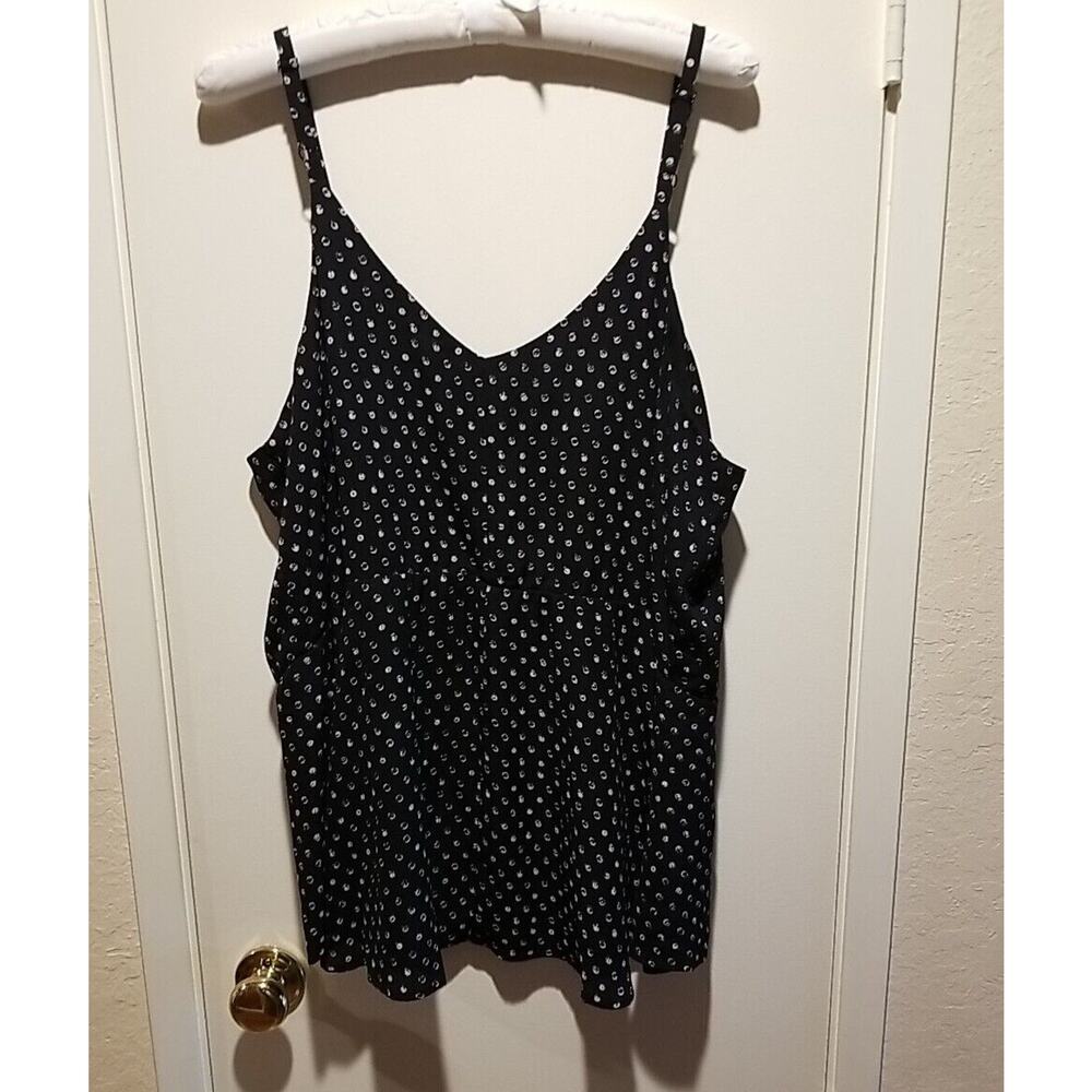 Rebel Wilson X Angels Polka Dot‎ Black White Sleeveless Blouse Top 2X Retail $89 - Picture 3 of 12
